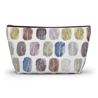 Watercolor Leaf Stamp Accessory Pouch w T-bottom in Purple